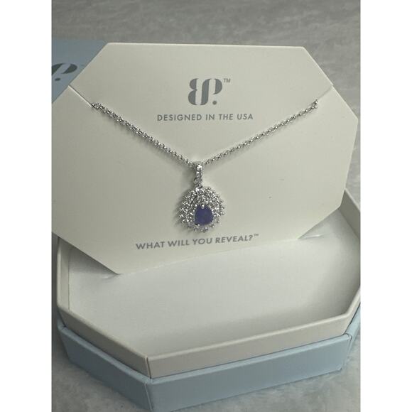 RBP7676 She's Adored BP necklace Lab created dark amethyst - Picture 1 of 2